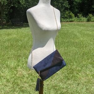Unbranded navy black suede crossbody